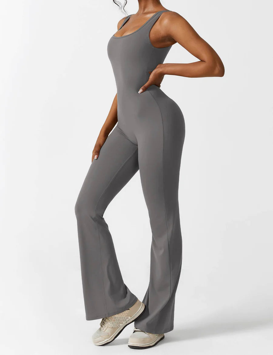 V-Back Flare Jumpsuit