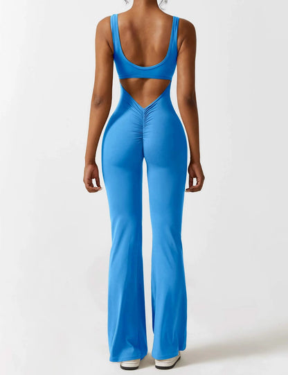 V-Back Flare Jumpsuit