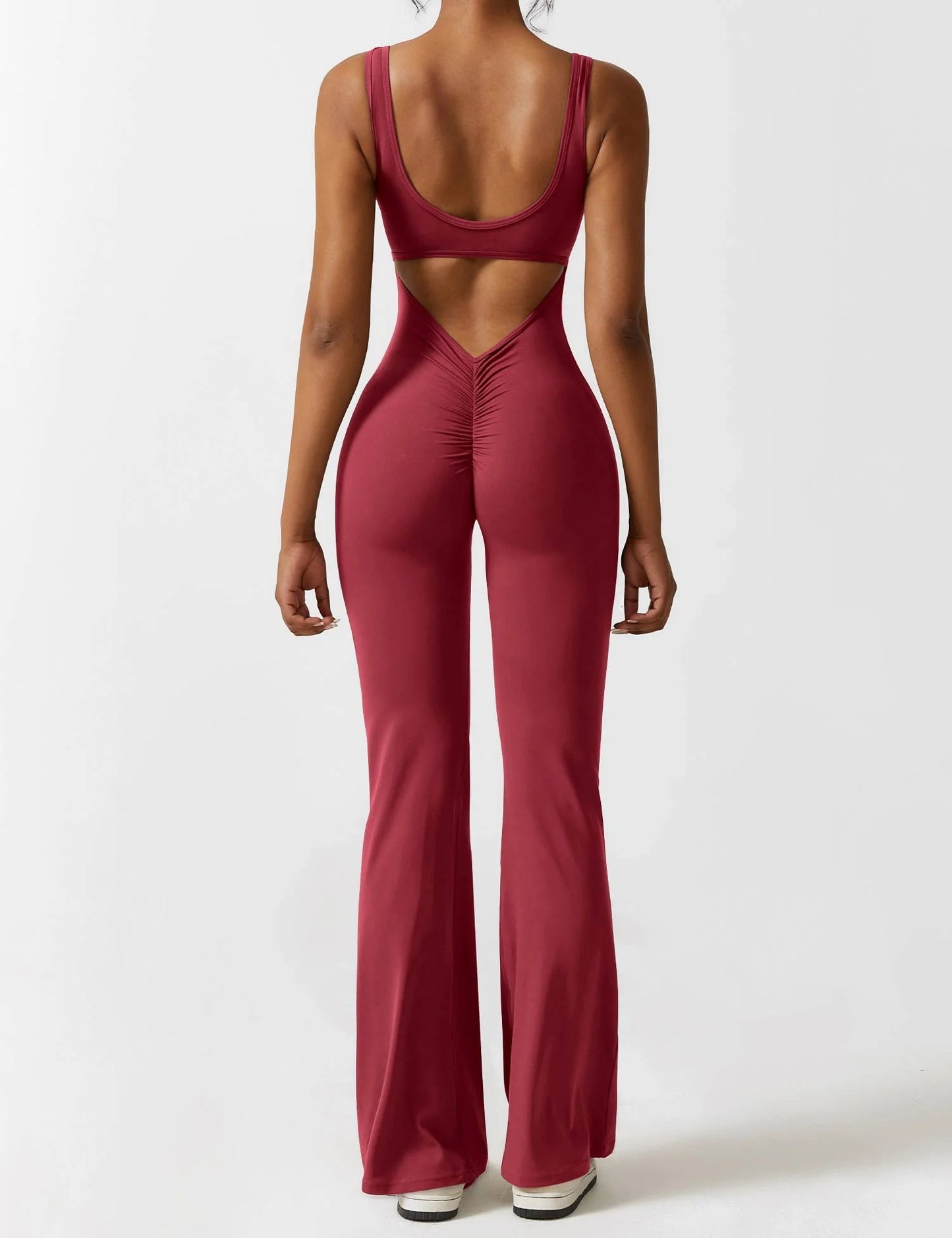 V-Back Flare Jumpsuit